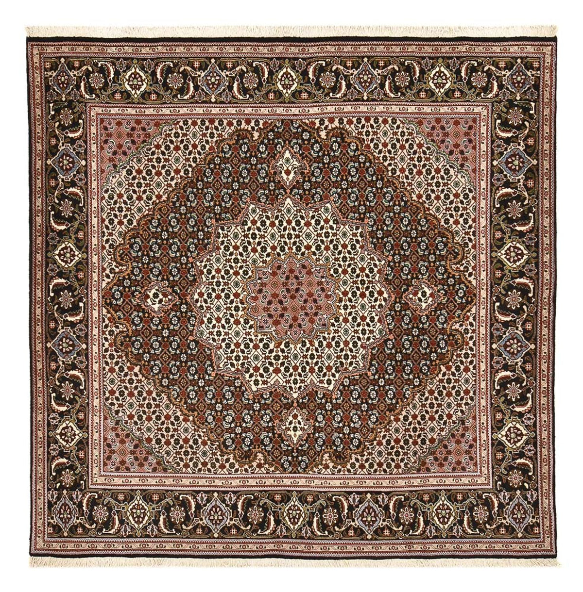 Tappeto Persero - Tabriz - Reale quadrato  - 203 x 202 cm - marrone
