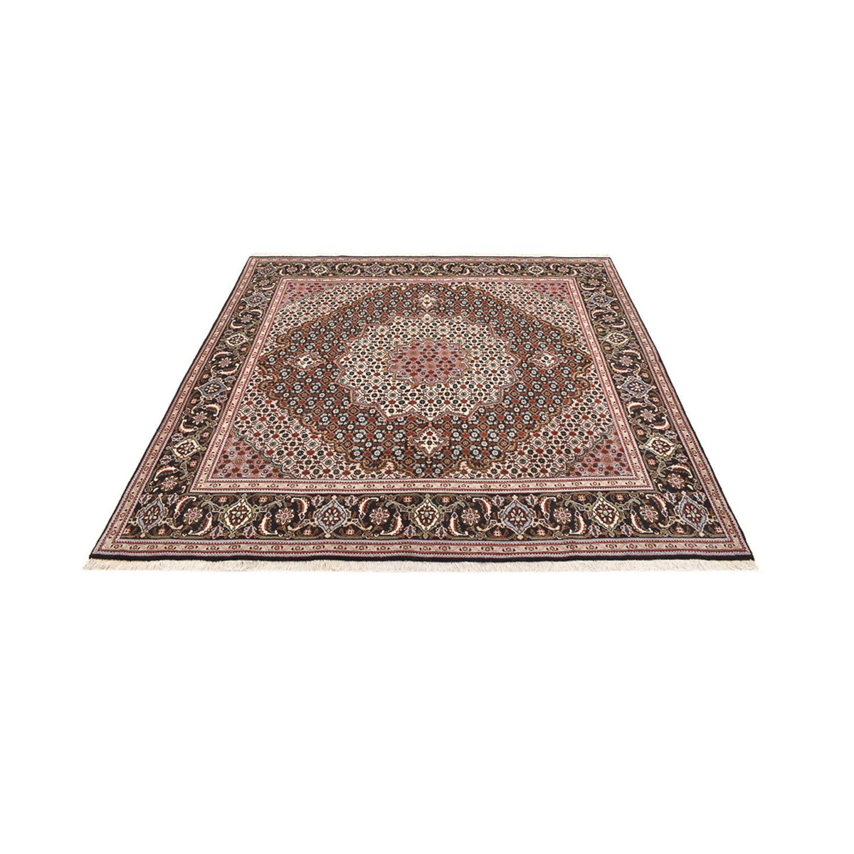Tappeto Persero - Tabriz - Reale quadrato  - 203 x 202 cm - marrone
