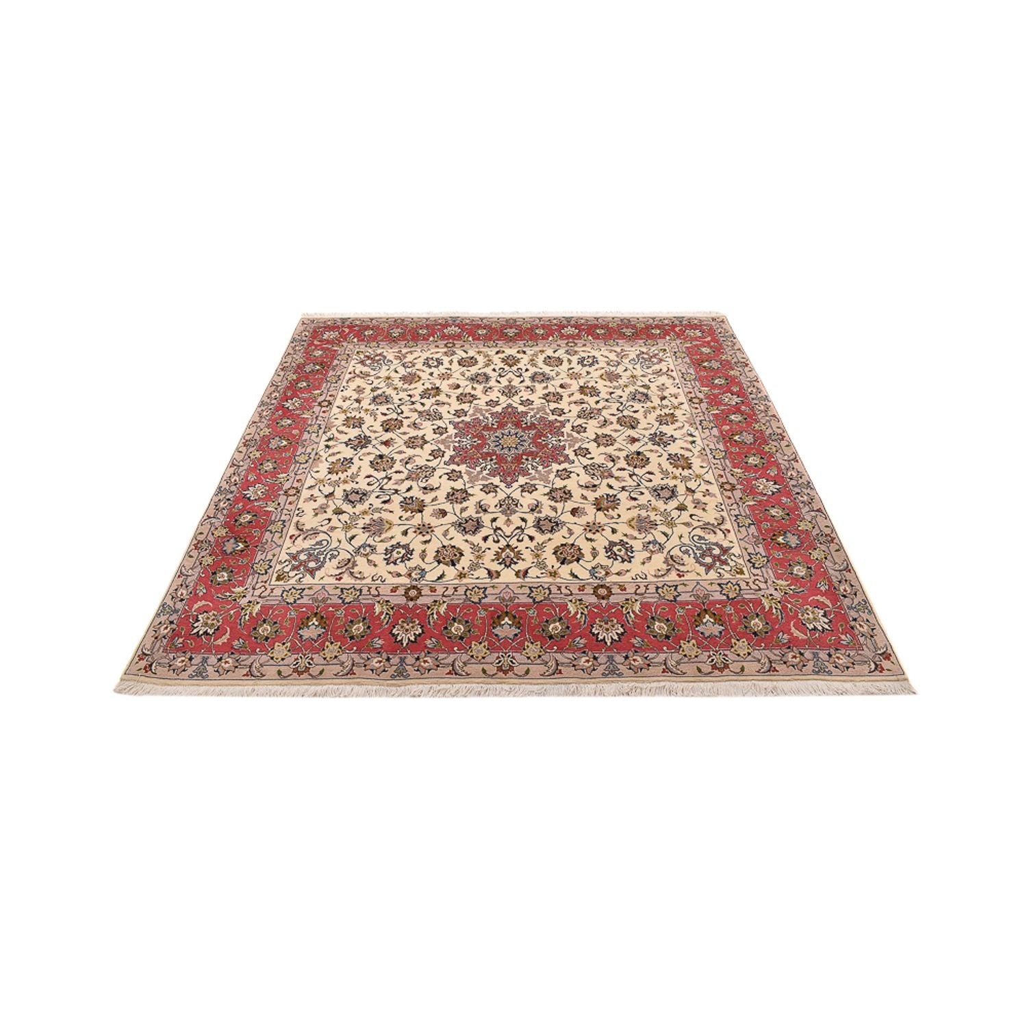 Tappeto Persero - Tabriz - Reale quadrato  - 202 x 201 cm - beige