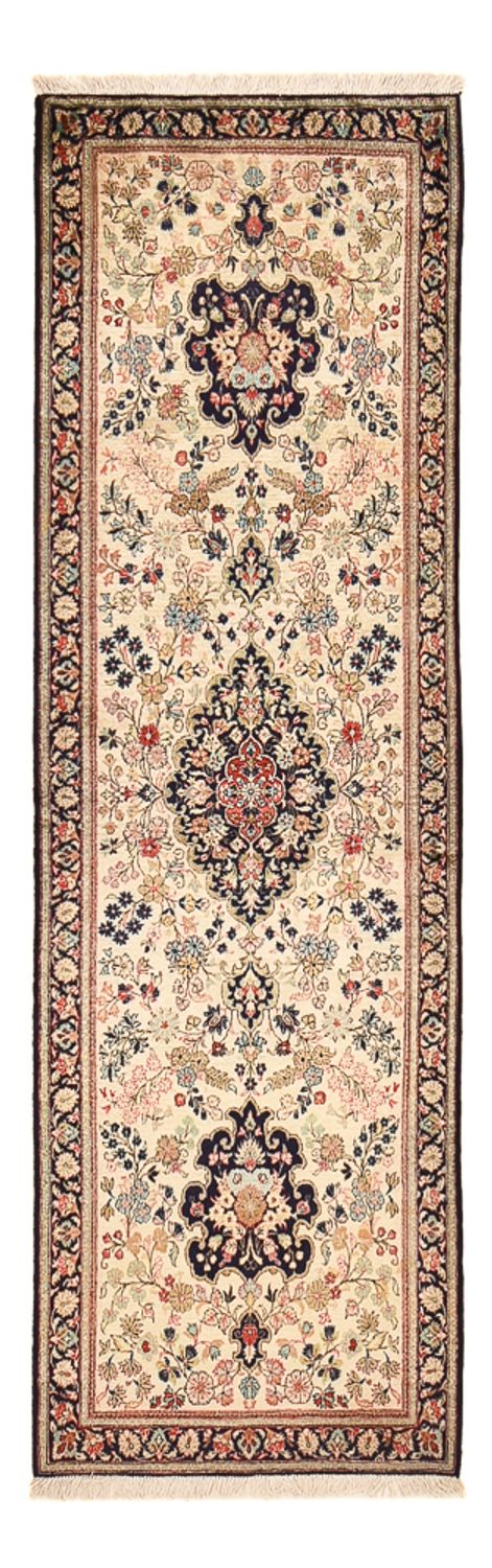 Tappeto corsia Tappeto di seta - Ghom seta - Premio - 222 x 69 cm - crema