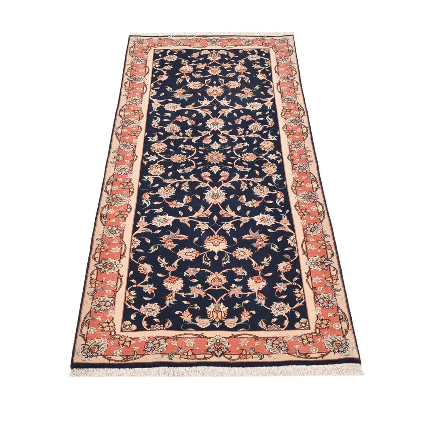 Tappeto corsia Tappeto Persero - Tabriz - Reale - 191 x 78 cm - blu scuro