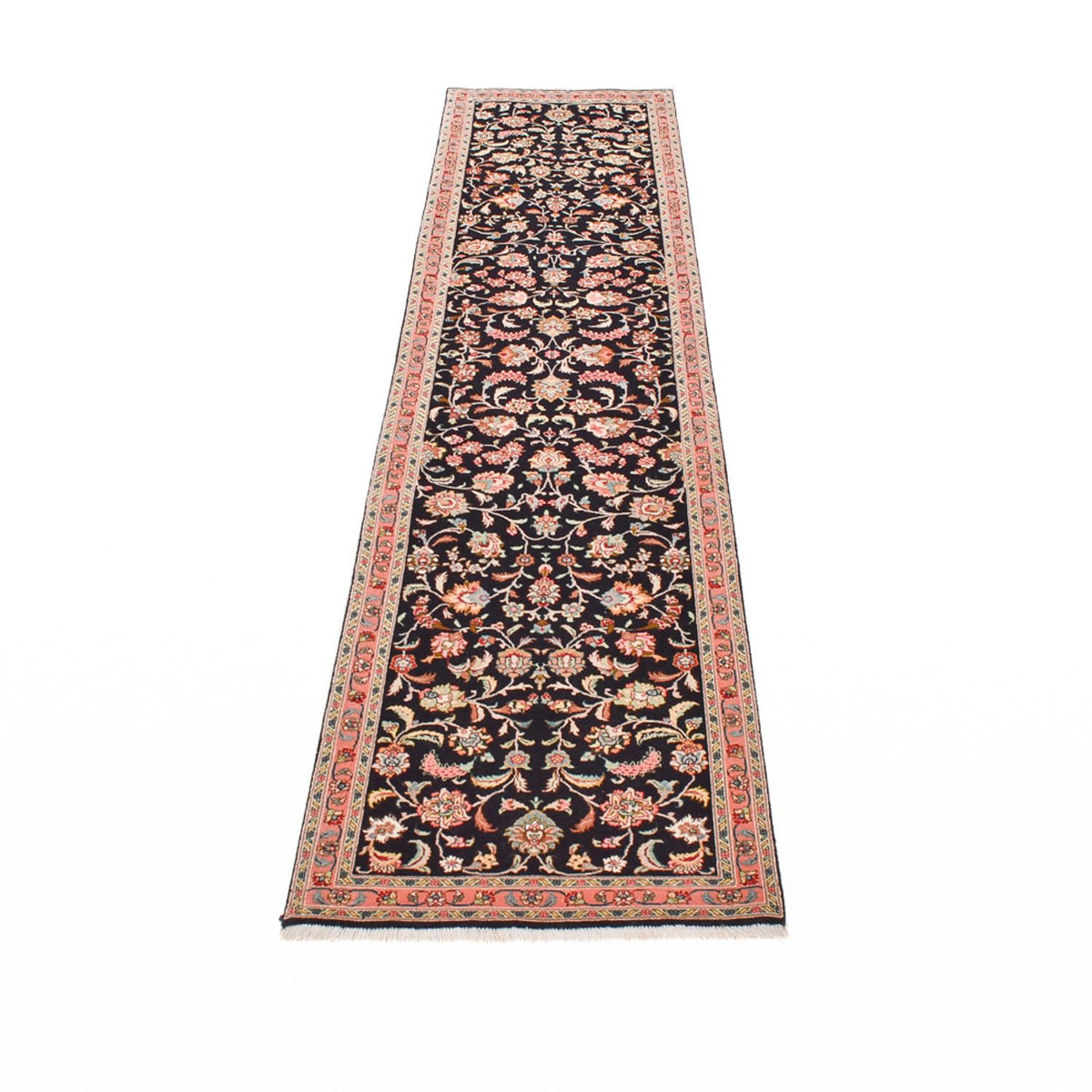Tappeto corsia Tappeto Persero - Tabriz - Premio - 290 x 69 cm - blu scuro