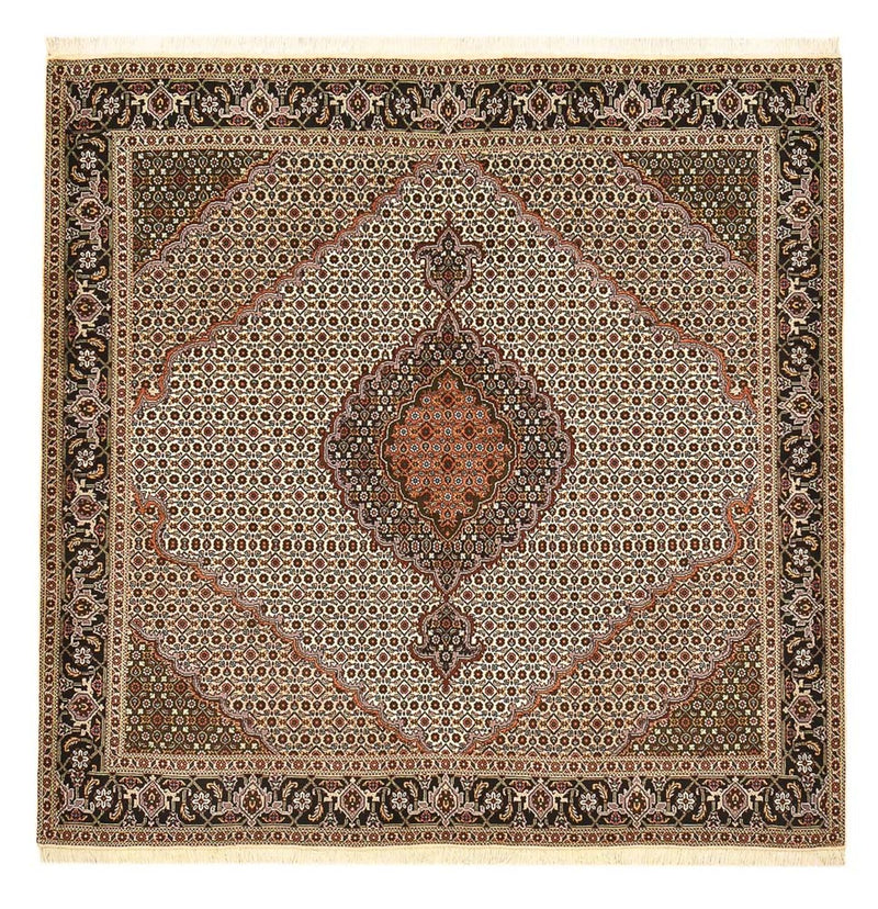 Tappeto Persero - Tabriz - Reale quadrato  - 203 x 198 cm - marrone chiaro