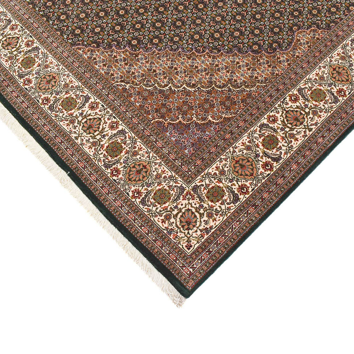 Tappeto corsia Tappeto Persero - Tabriz - Premio - 404 x 203 cm - sabbia