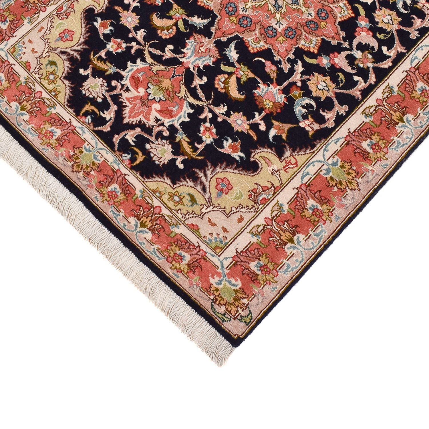 Tappeto corsia Tappeto Persero - Tabriz - Premio - 308 x 74 cm - blu scuro