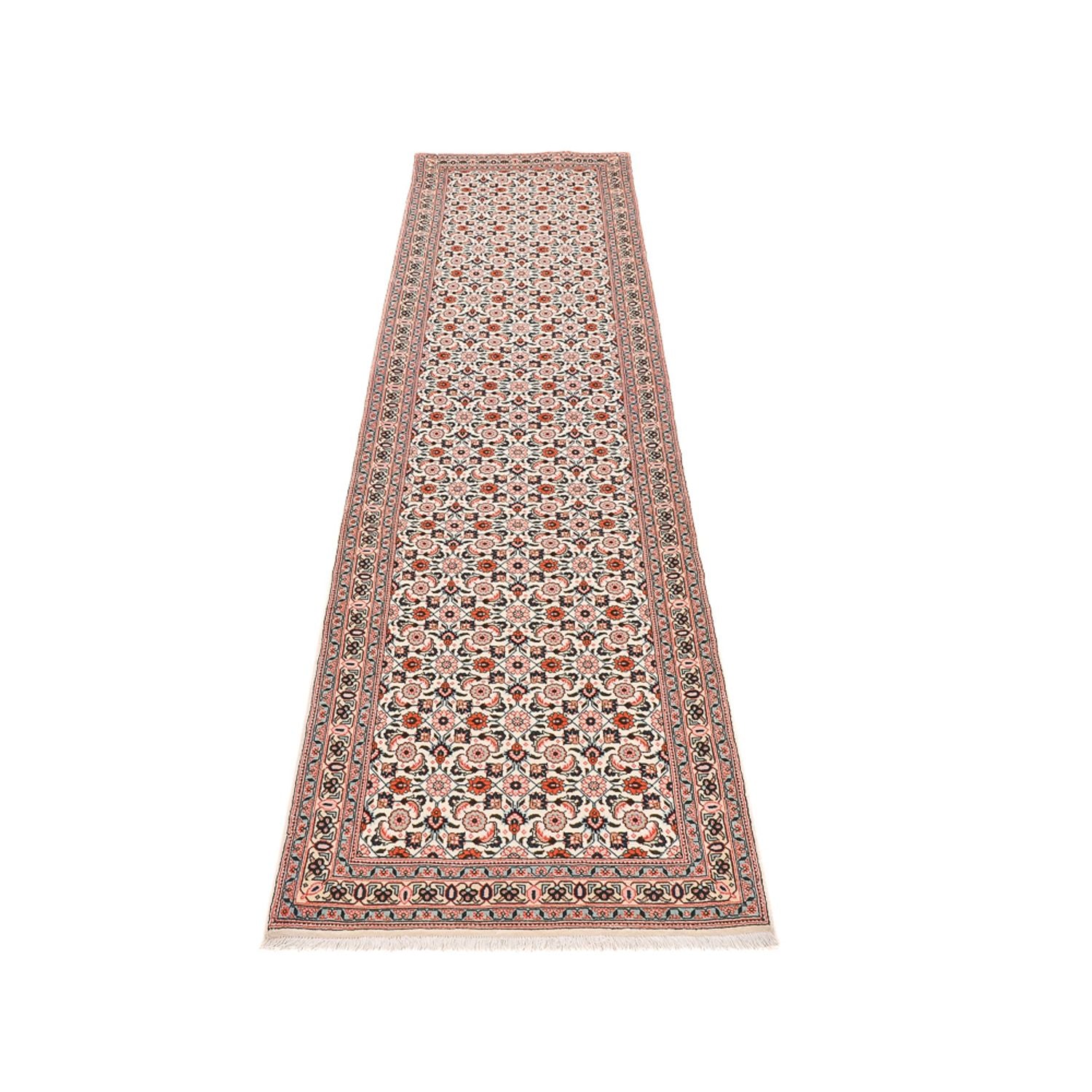 Tappeto corsia Tappeto Persero - Tabriz - Reale - 304 x 74 cm - marrone chiaro