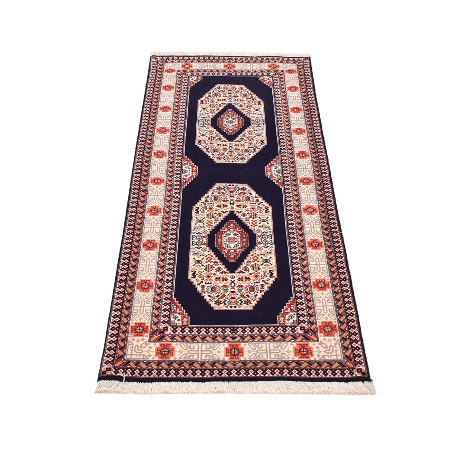Tappeto corsia Tappeto Persero - Tabriz - Premio - 186 x 72 cm - blu scuro