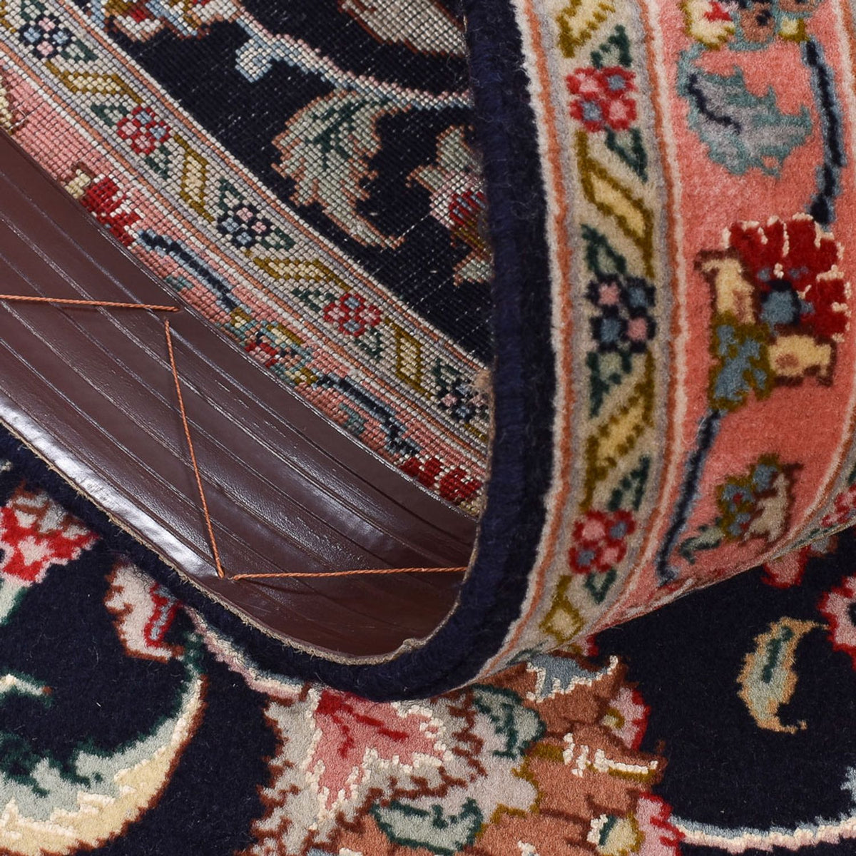 Tappeto corsia Tappeto Persero - Tabriz - Premio - 300 x 66 cm - blu scuro