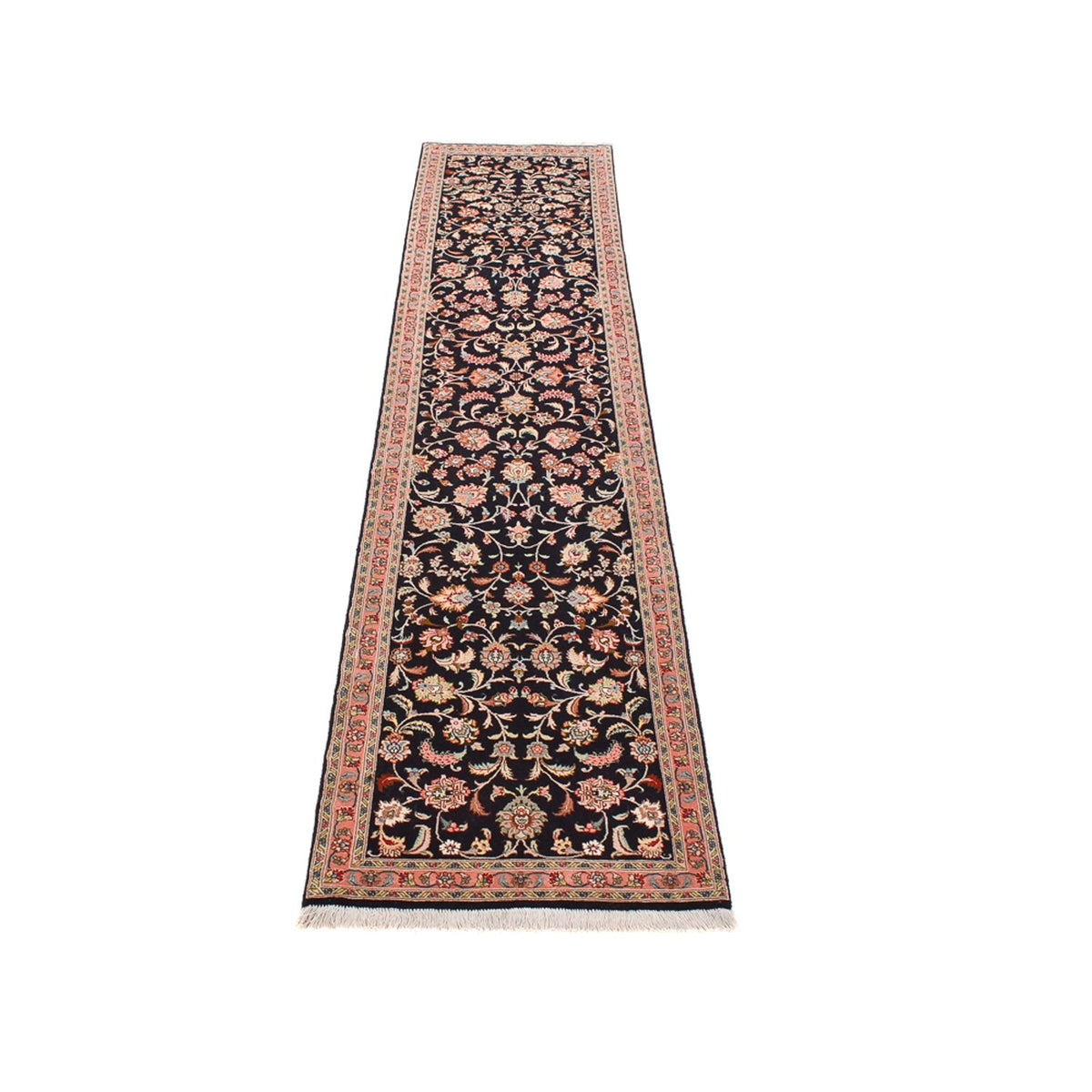 Tappeto corsia Tappeto Persero - Tabriz - Premio - 300 x 66 cm - blu scuro