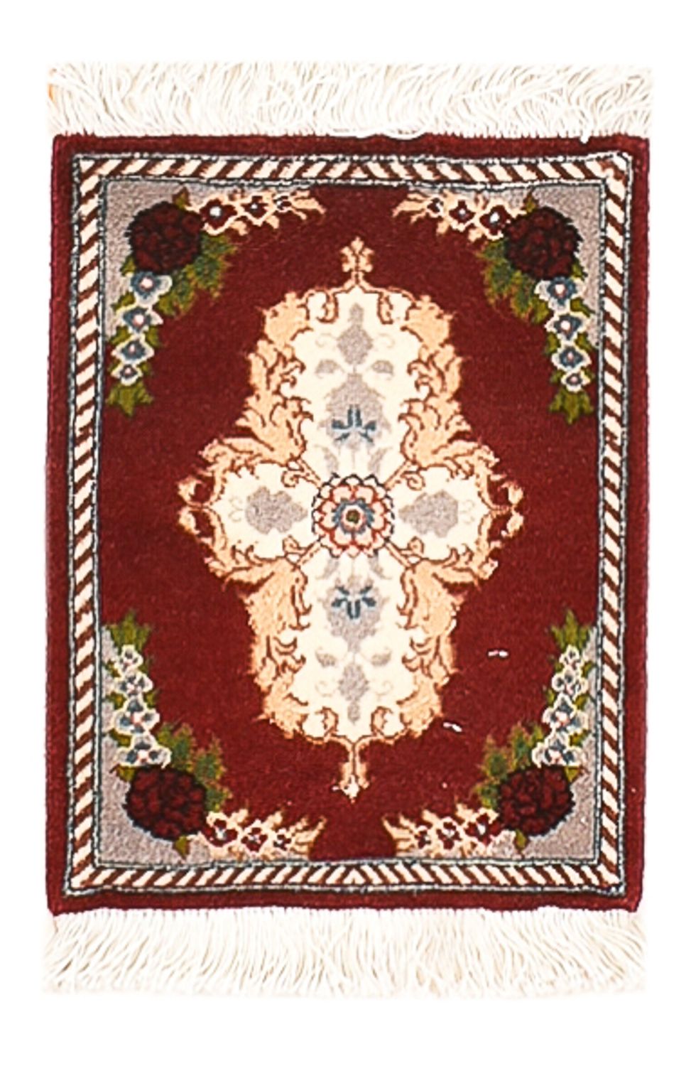Tappeto Persero - Tabriz - Premio - 40 x 30 cm - rosso scuro