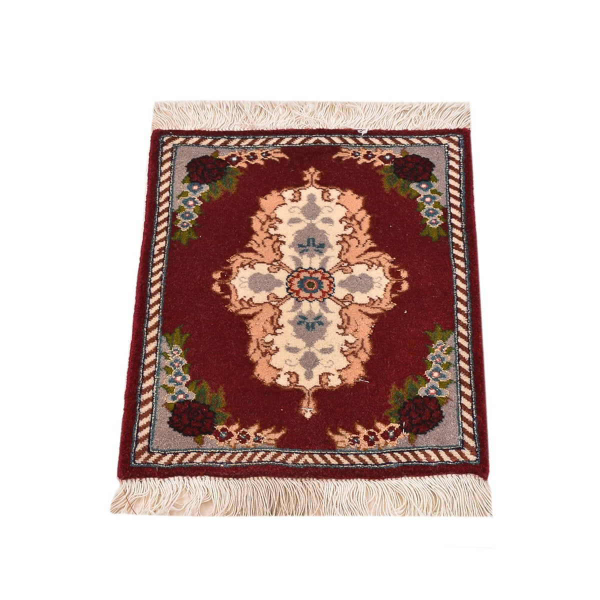 Tappeto Persero - Tabriz - Premio - 40 x 30 cm - rosso scuro