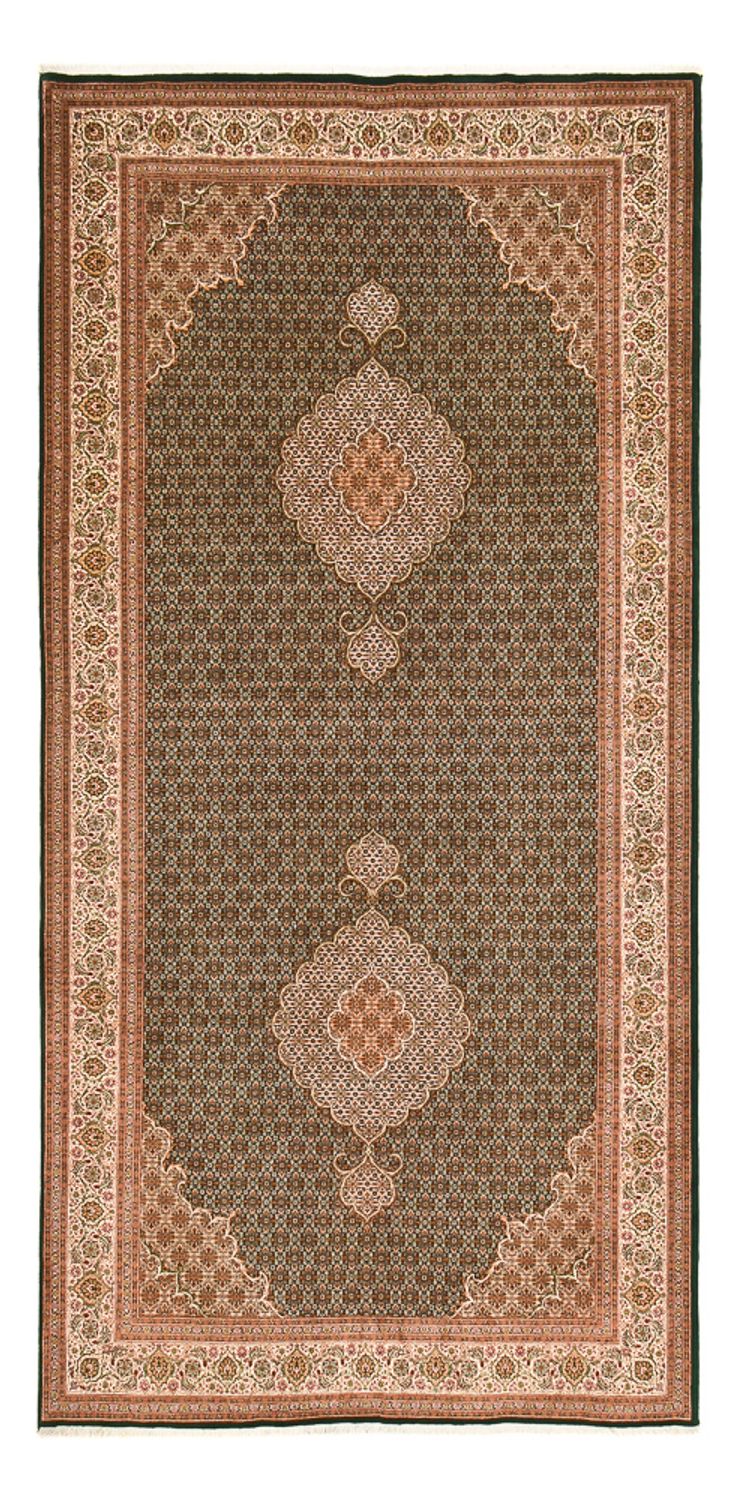 Tappeto corsia Tappeto Persero - Tabriz - Reale - 404 x 200 cm - sabbia