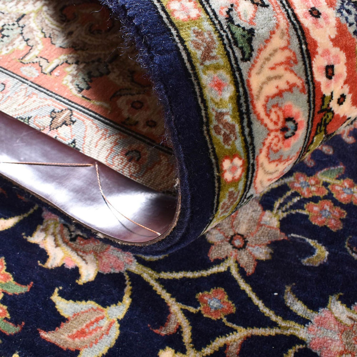 Tappeto Persero - Ghom - Reale - 194 x 137 cm - blu scuro