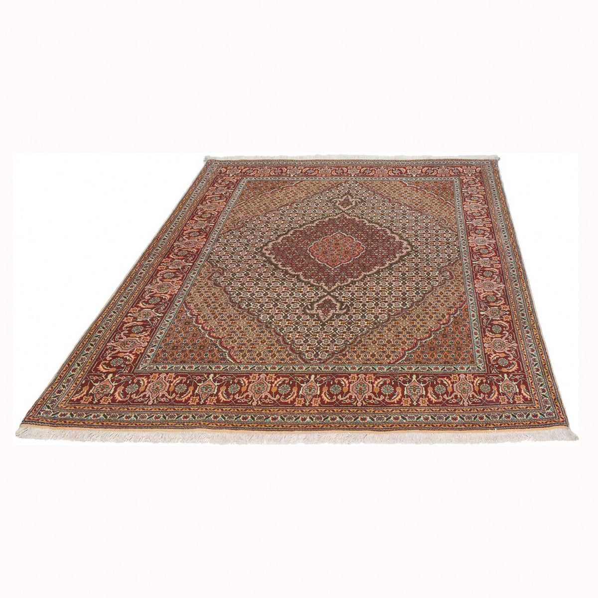 Tappeto Persero - Tabriz - Reale - 198 x 156 cm - marrone scuro