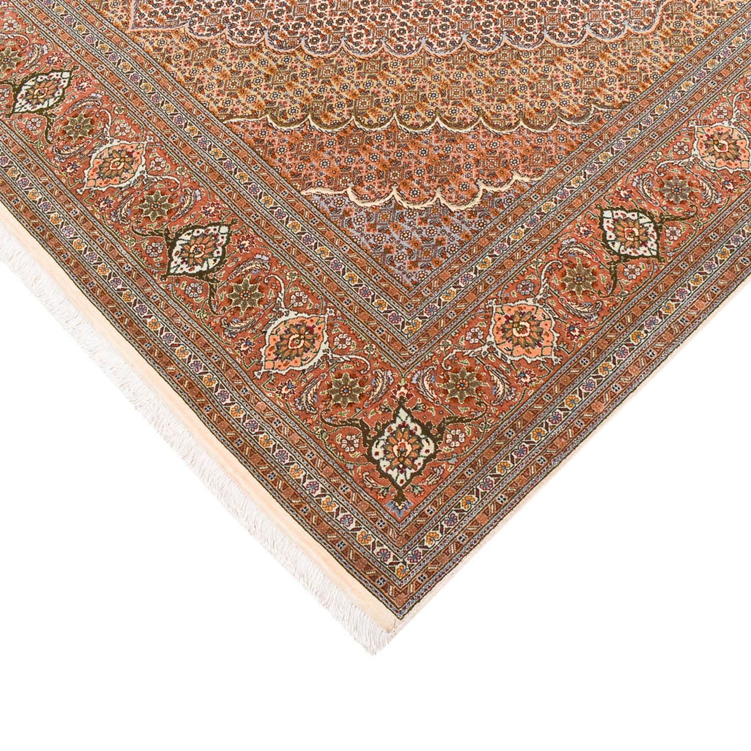 Tappeto corsia Tappeto Persero - Tabriz - Reale - 403 x 200 cm - marrone chiaro