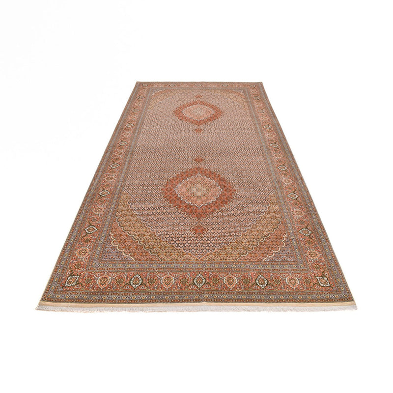 Tappeto corsia Tappeto Persero - Tabriz - Reale - 403 x 200 cm - marrone chiaro