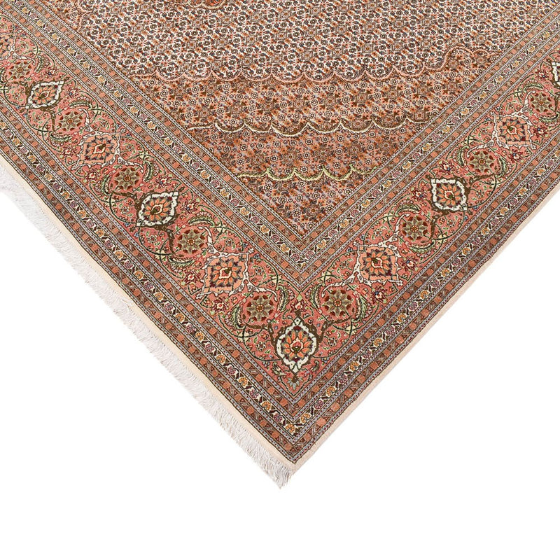 Tappeto corsia Tappeto Persero - Tabriz - Reale - 408 x 201 cm - marrone chiaro