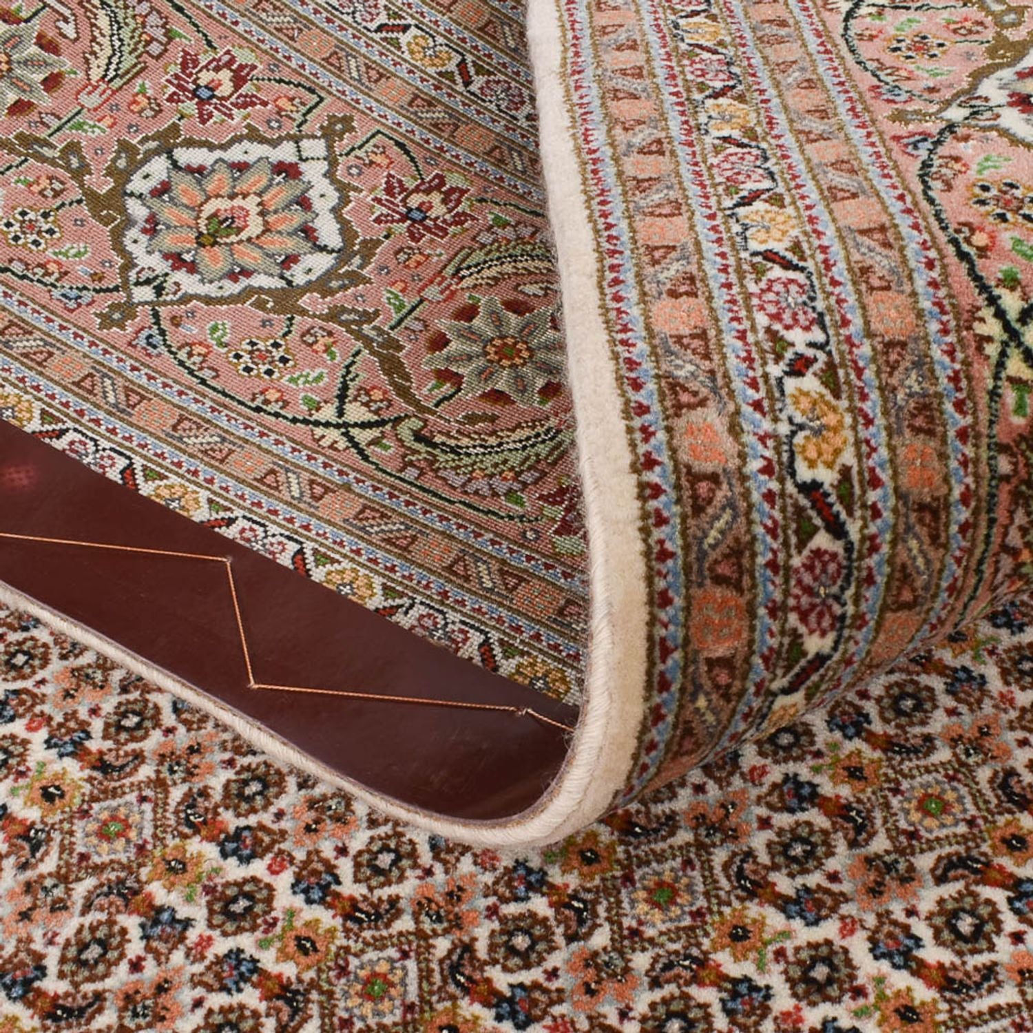 Tappeto corsia Tappeto Persero - Tabriz - Reale - 408 x 201 cm - marrone chiaro