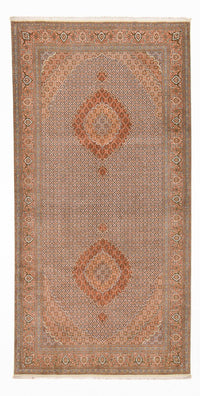 Tappeto corsia Tappeto Persero - Tabriz - Reale - 407 x 201 cm - marrone chiaro