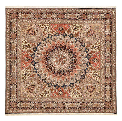 Tappeto Persero - Tabriz - Reale quadrato  - 252 x 248 cm - beige scuro