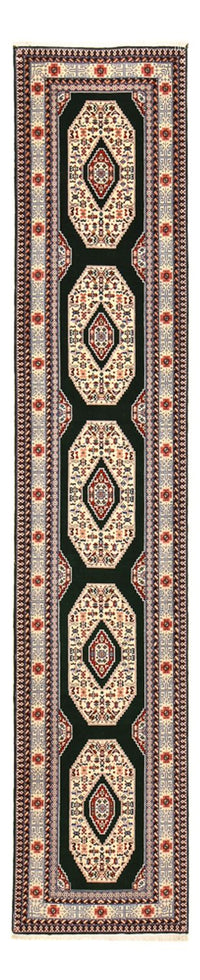 Tappeto corsia Tappeto Persero - Tabriz - Premio - 372 x 74 cm - blu scuro