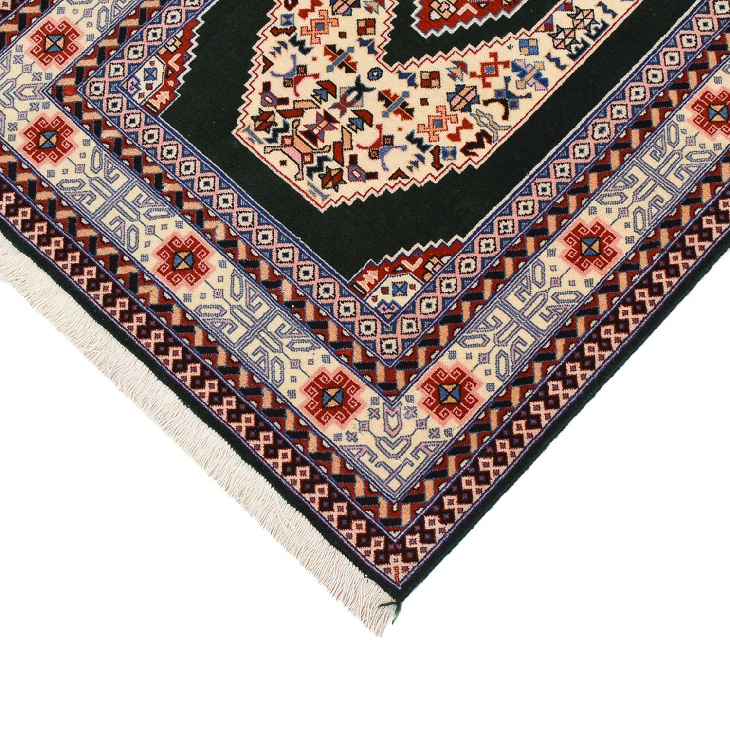 Tappeto corsia Tappeto Persero - Tabriz - Premio - 370 x 75 cm - blu scuro