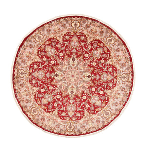 Tappeto Persero - Tabriz - Premio rotondo  - 200 x 200 cm - rosso