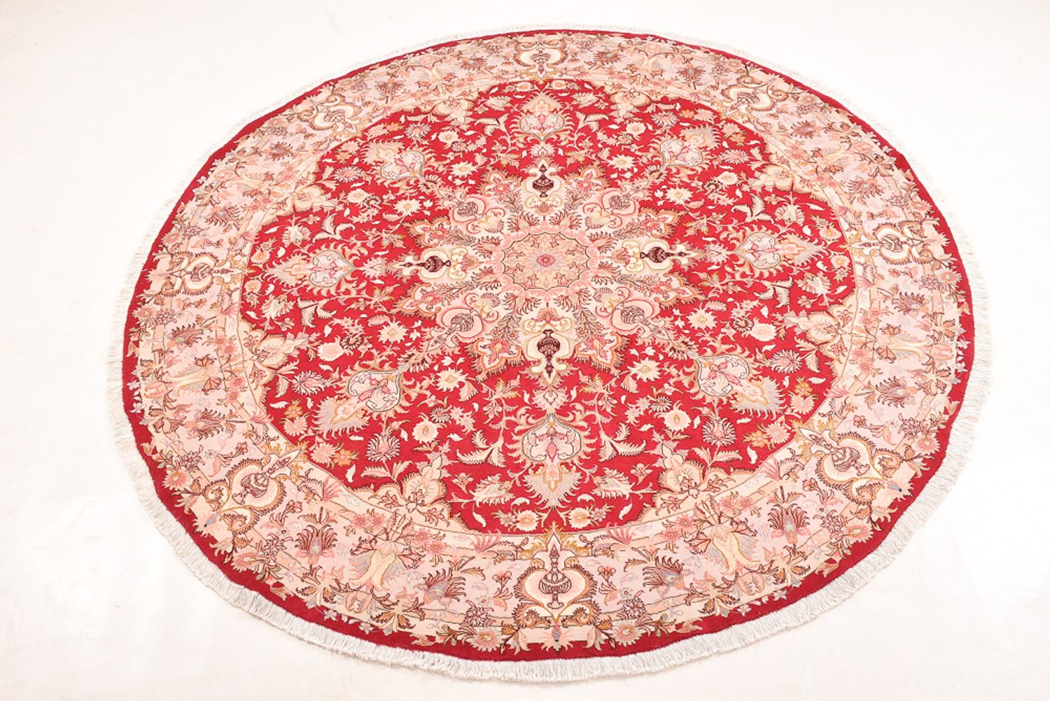 Tappeto Persero - Tabriz - Premio rotondo  - 200 x 200 cm - rosso