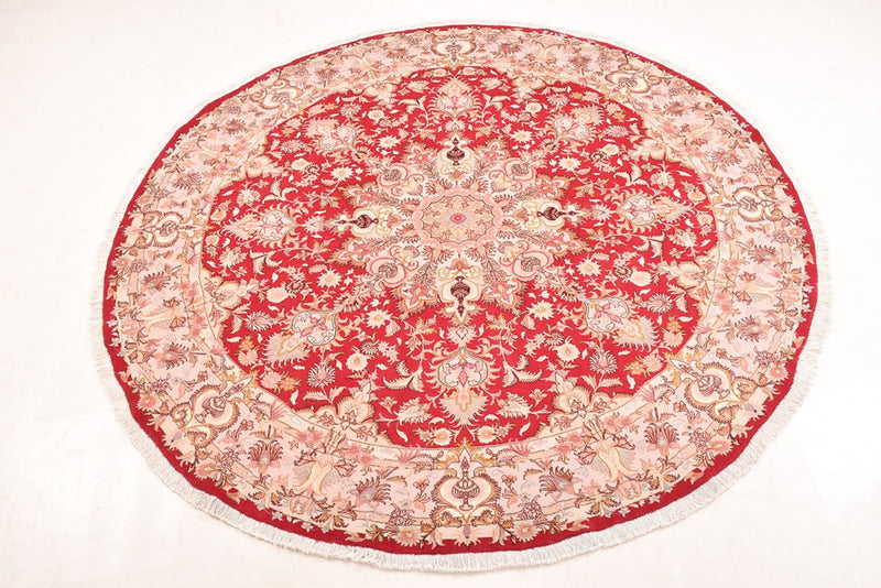 Tappeto Persero - Tabriz - Premio rotondo  - 200 x 200 cm - rosso