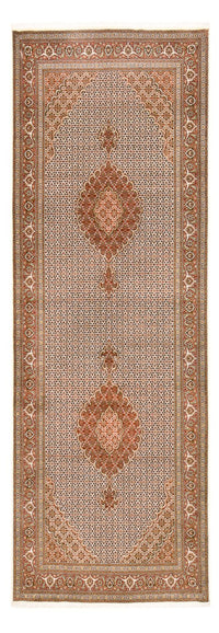 Tappeto corsia Tappeto Persero - Tabriz - Reale - 404 x 150 cm - marrone chiaro