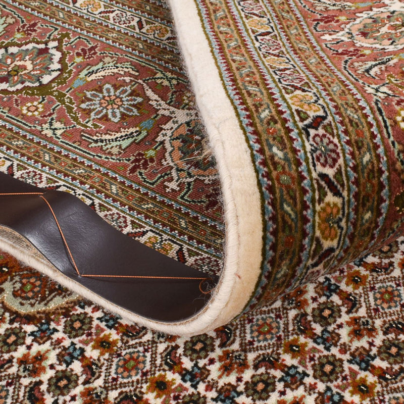 Tappeto corsia Tappeto Persero - Tabriz - Reale - 404 x 150 cm - marrone chiaro