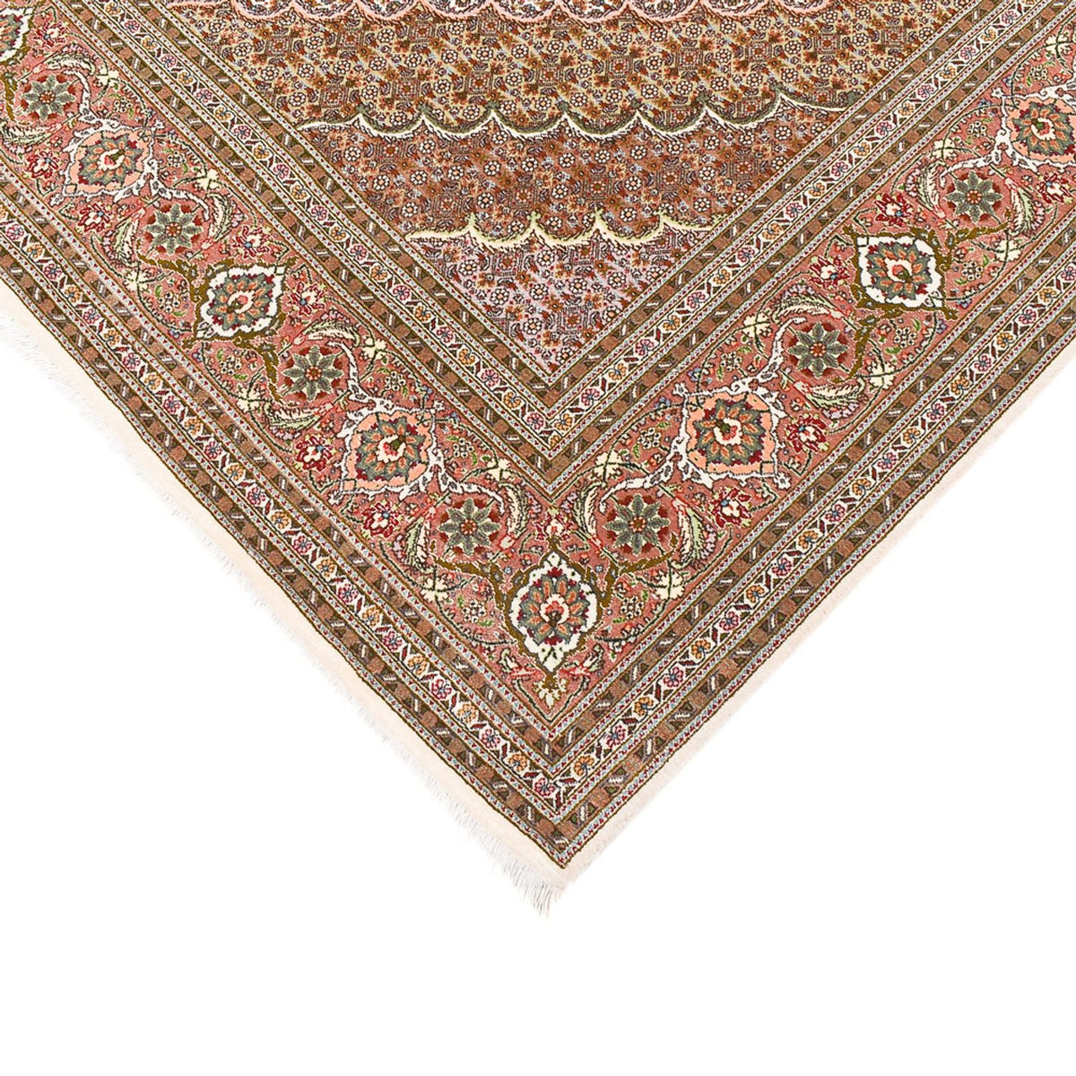 Tappeto corsia Tappeto Persero - Tabriz - Reale - 400 x 202 cm - rosso chiaro