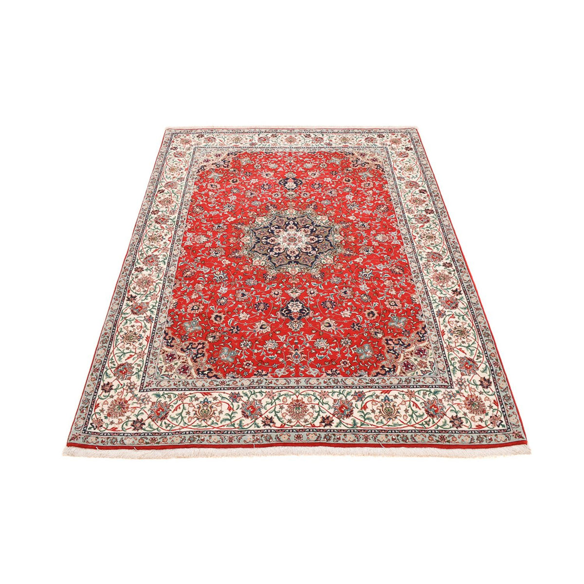 Tappeto Persero - Tabriz - Premio - 213 x 150 cm - rosso