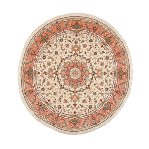 Tappeto Persero - Tabriz - Premio rotondo  - 200 x 200 cm - crema