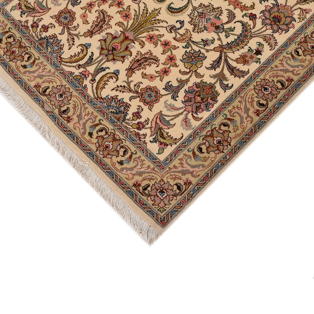 Tappeto corsia Tappeto Persero - Tabriz - Reale - 405 x 84 cm - beige