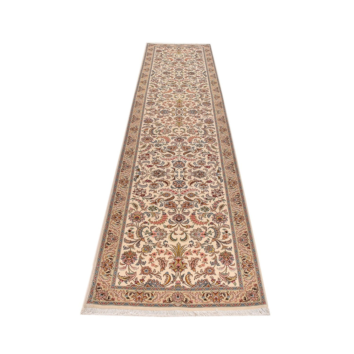 Tappeto corsia Tappeto Persero - Tabriz - Reale - 405 x 84 cm - beige