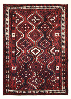 Tappeto Gabbeh - Loribaft Persero - 302 x 222 cm - rosso bordeaux