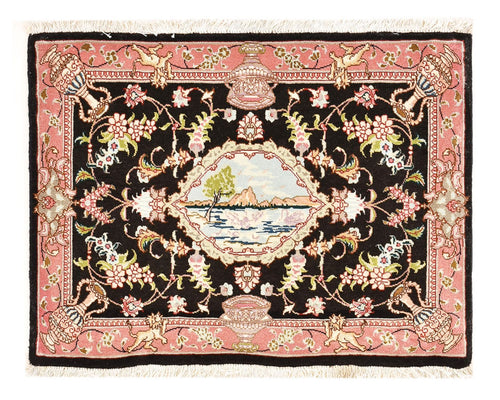 Tappeto Persero - Tabriz - Reale - 72 x 55 cm - blu scuro