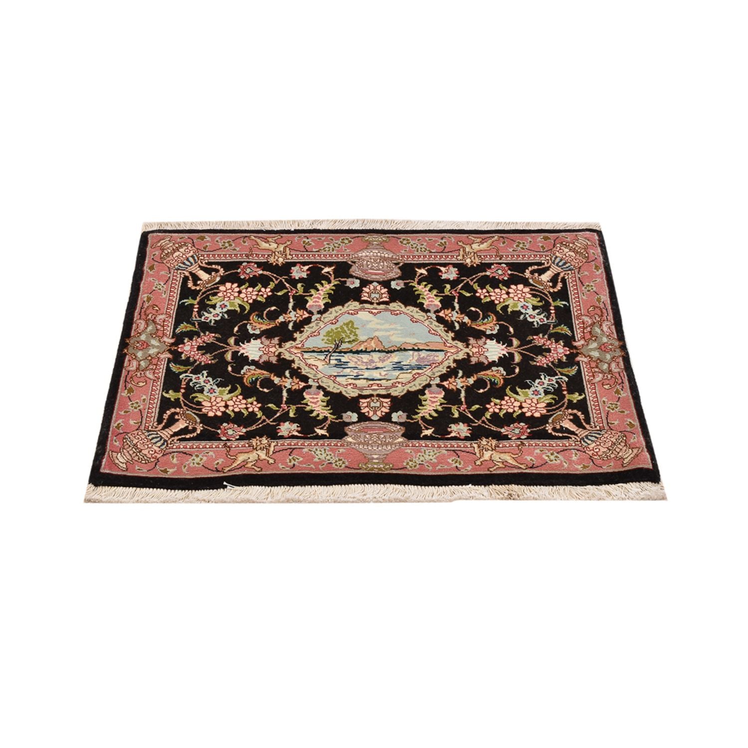 Tappeto Persero - Tabriz - Reale - 72 x 55 cm - blu scuro