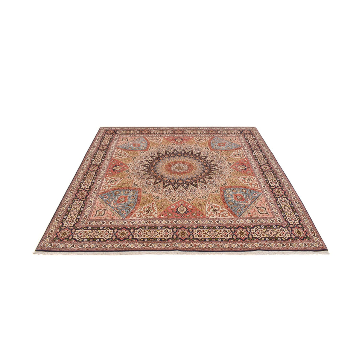 Tappeto Persero - Tabriz - Reale quadrato  - 254 x 248 cm - beige scuro