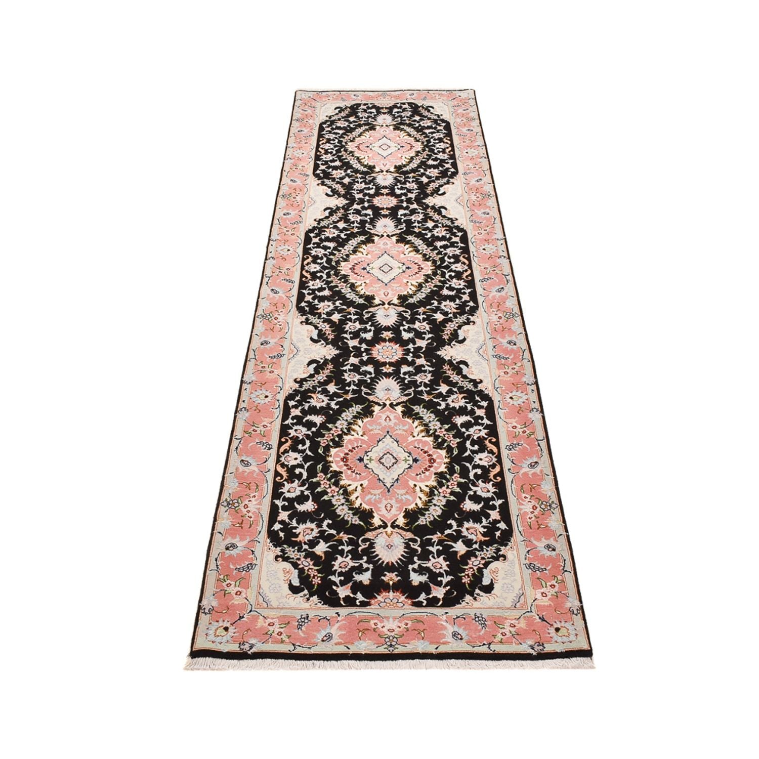 Tappeto corsia Tappeto Persero - Tabriz - Reale - 300 x 83 cm - blu scuro