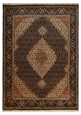 Tappeto Persero - Tabriz - Reale - 205 x 146 cm - marrone scuro