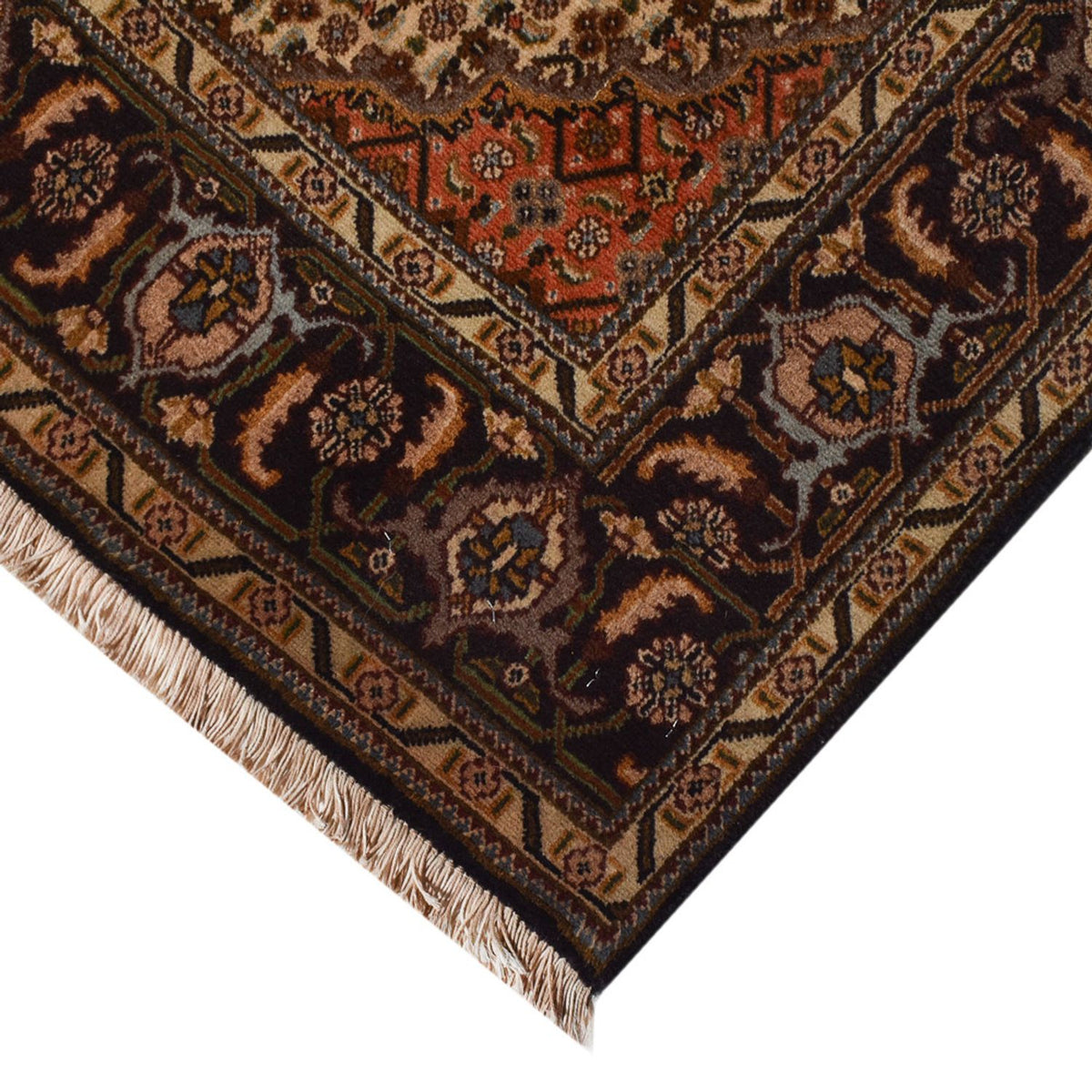 Tappeto Persero - Tabriz - Reale - 205 x 146 cm - marrone scuro