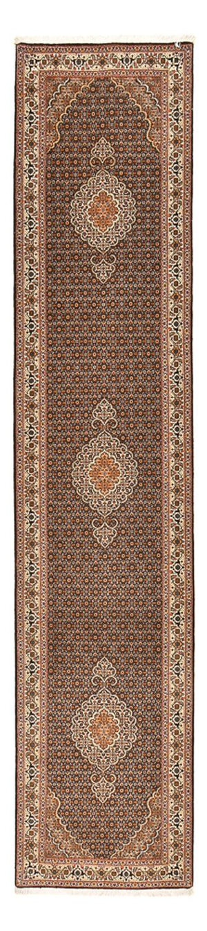 Tappeto corsia Tappeto Persero - Tabriz - Reale - 392 x 67 cm - beige scuro