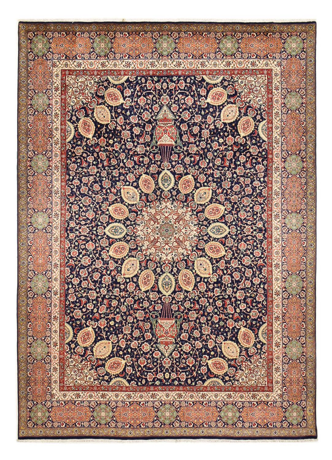 Tappeto Persero - Tabriz - Reale - 410 x 300 cm - blu scuro