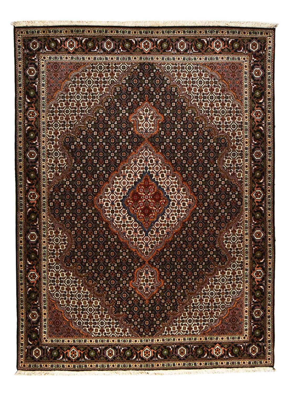Tappeto Persero - Tabriz - Reale - 204 x 152 cm - marrone scuro