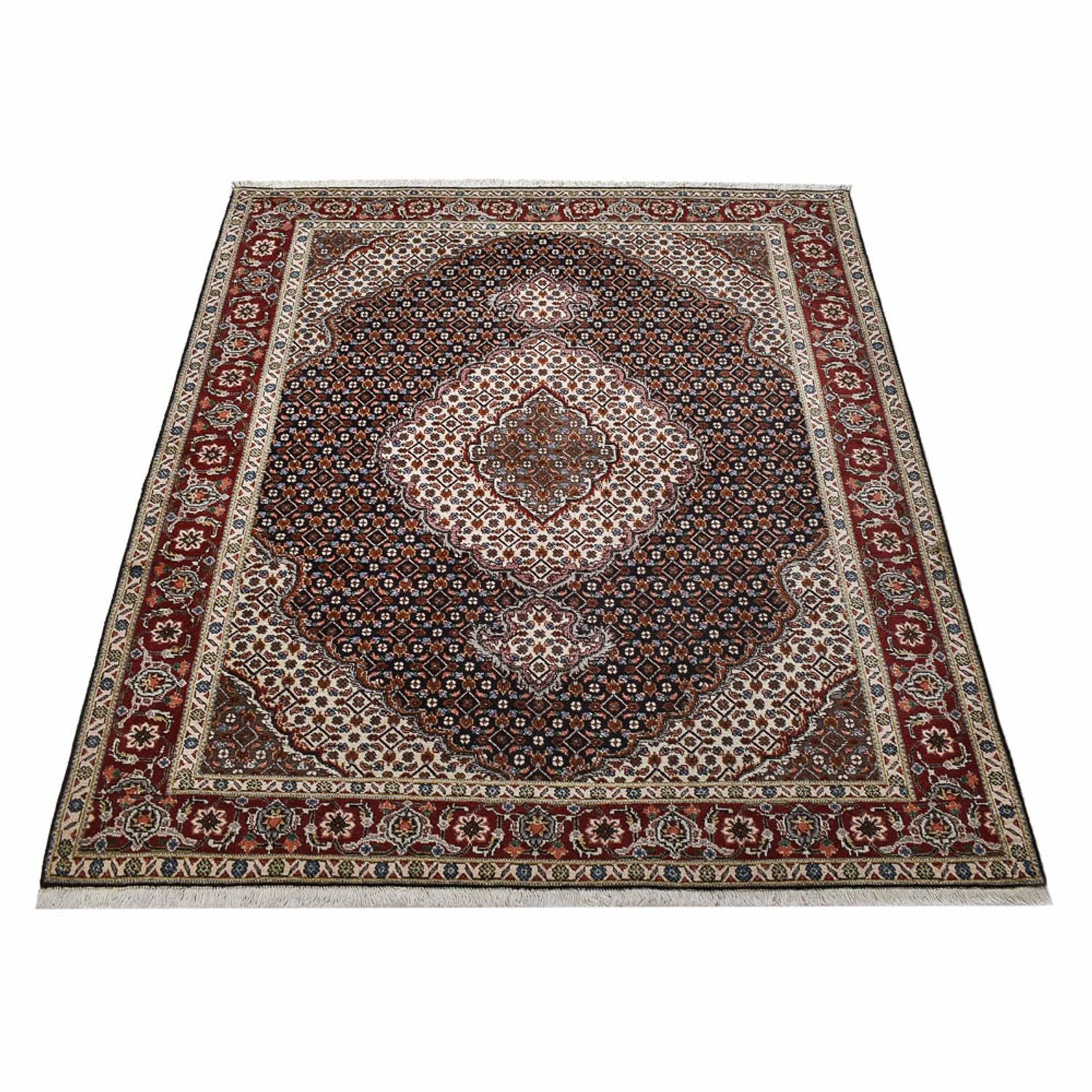 Tappeto Persero - Tabriz - Reale - 201 x 148 cm - marrone scuro