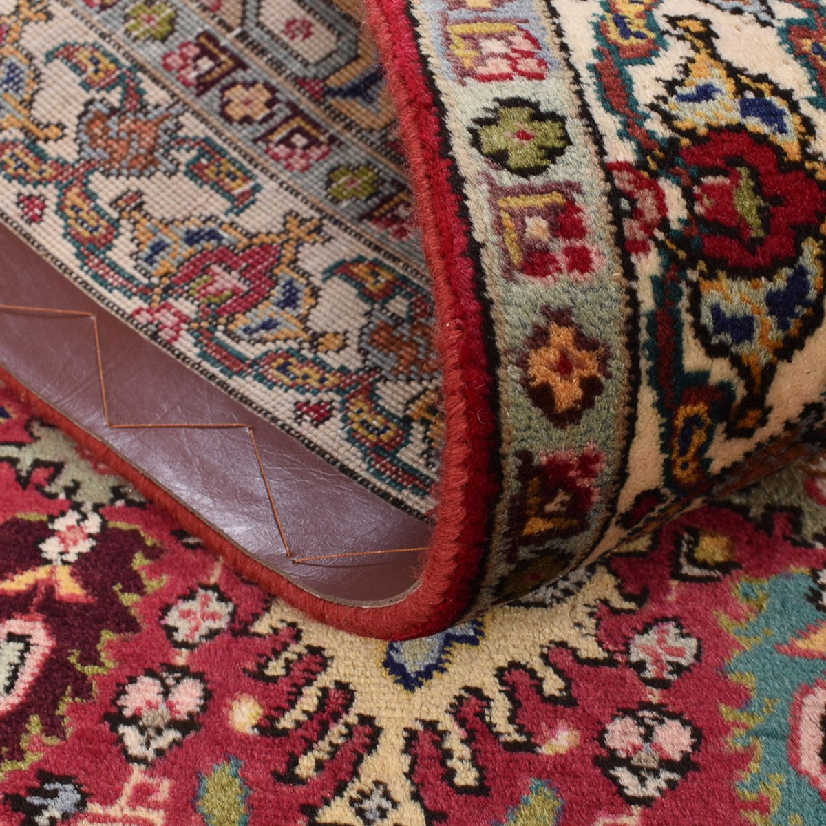 Tappeto corsia Tappeto Persero - Tabriz - Reale - 408 x 80 cm - rosso chiaro