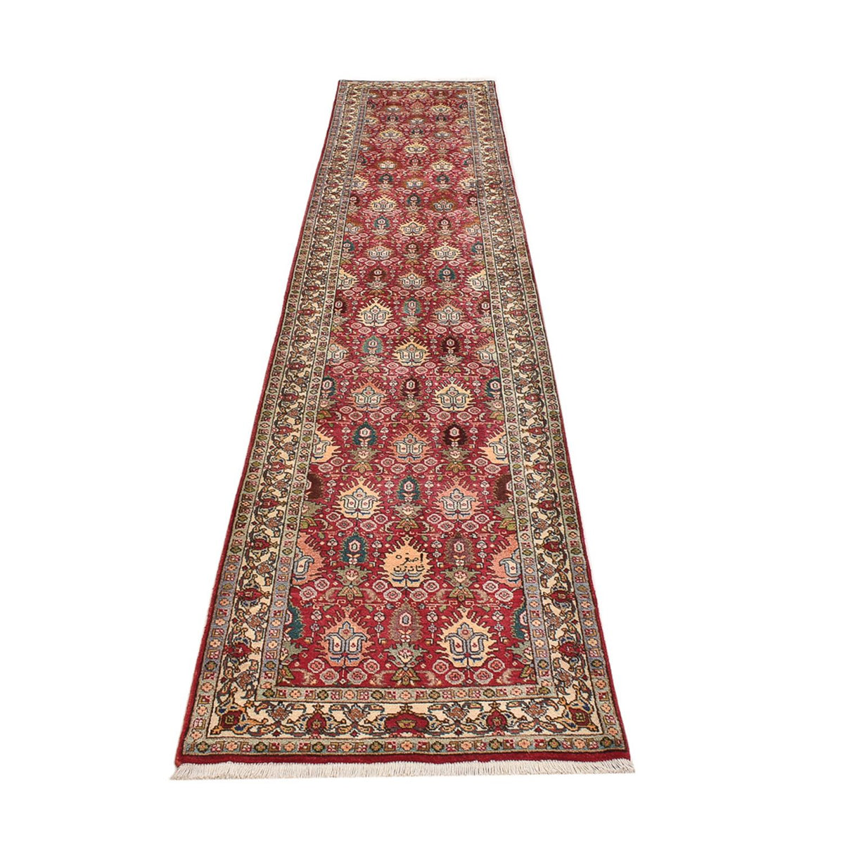 Tappeto corsia Tappeto Persero - Tabriz - Reale - 408 x 80 cm - rosso chiaro