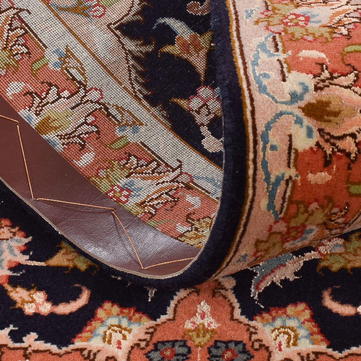 Tappeto corsia Tappeto Persero - Tabriz - Reale - 288 x 69 cm - blu scuro